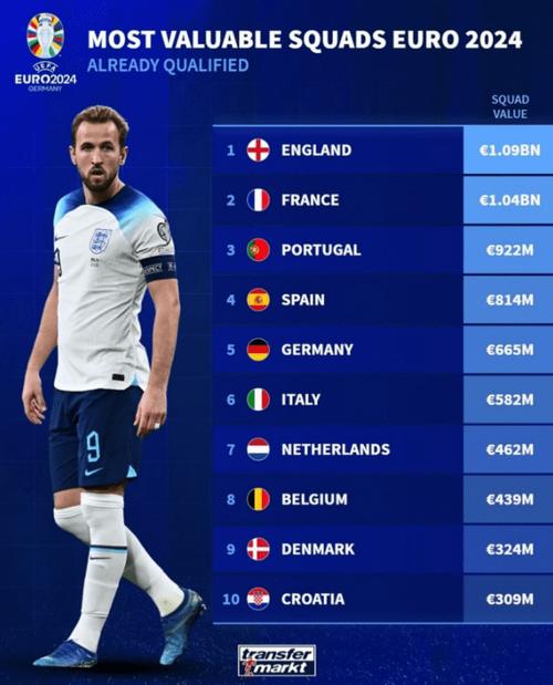 欧洲杯全员身价多少（欧洲杯参赛队身价）
